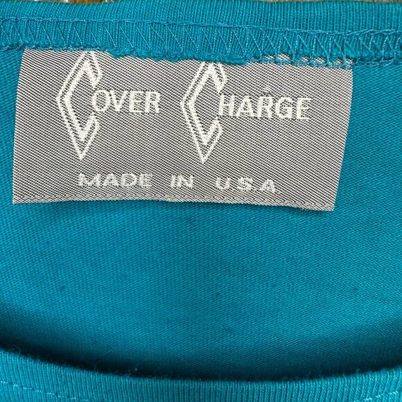 Cover Charge Vintage Beach Summer Colorful Fish Print Blue Short Sleeve Maxi L - Picture 4 of 6